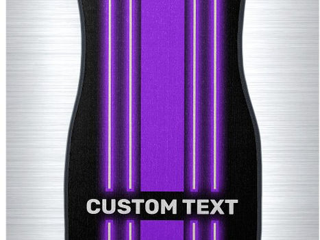 Big Deals! Personalized NAME Purple Neon Style Racing Stripes Car Floor Mat
