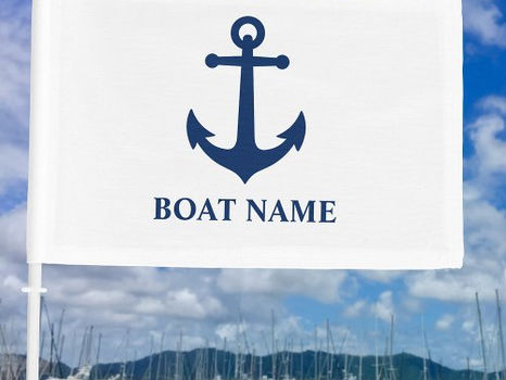 Best Deals! Your Boat Name Vintage Anchor Flag