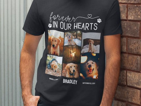 Best Deals! Forever In Our Hearts Pet Memorial Photo Collage T-Shirt