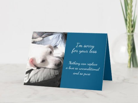 Hot Deals! Sad Cute White Puppy Dog Sorry for Loss Sympathy Card