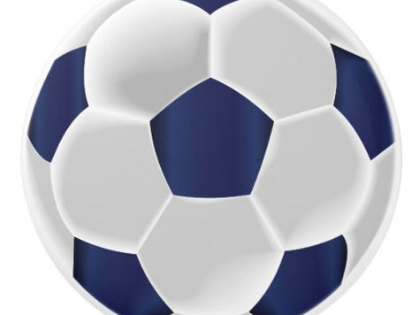 Hot Review! Navy Blue and White Soccer Ball / Football Ceramic Knob