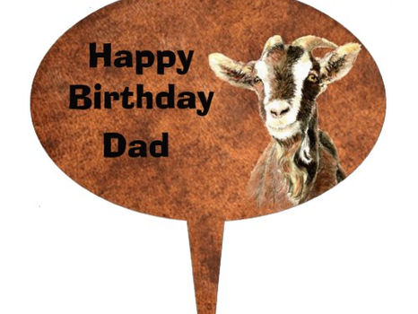 Best Deals! Happy Birthday Dad Custom Watercolor Goat Animal Cake Topper