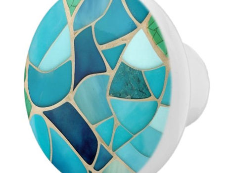 Best Price! Turquoise Abstract Mosaic Art Deco Drawer Knob