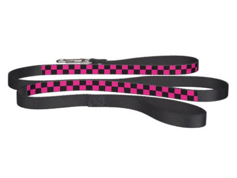 Best Price! Checkered squares hot pink black geometric retro pet leash
