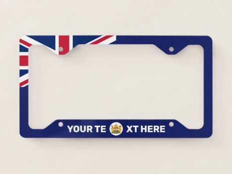 Best Deals! British Hong Kong Flag Coat of Arms Personalized L License Plate Frame