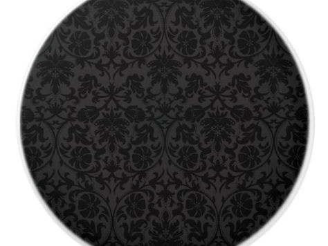 Review Black Damask Pattern Ceramic Knob