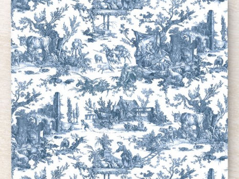 Hot Review! Vintage Rustic Farm French Toile-Blue & White Beverage Coaster
