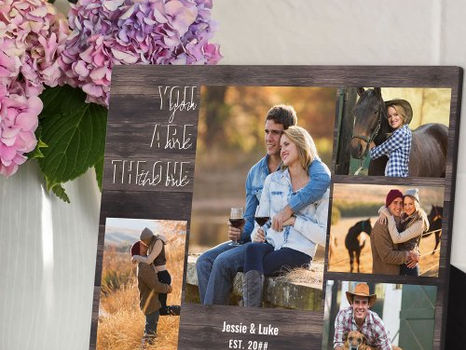 Top 10! Rustic 5 Photo Collage You are the One Wood Plaque