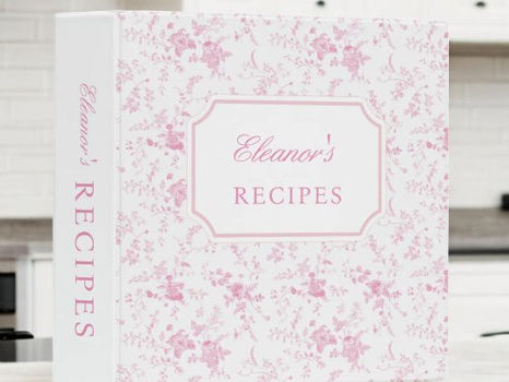 Top 5! Pink Chinoiserie Toile Bridal Shower Recipe Binder