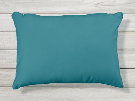 Hot Review! Plain teal dark Caribbean blue water Outdoor Pillow