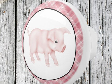 Top 10! Country Pig cartoon ceramic knob