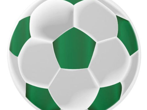 Hot Deals! Dark Green and White Soccer Ball / Football Ceramic Knob