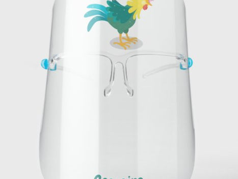 Best Price! Cute funny crowing rooster cartoon illustration face shield