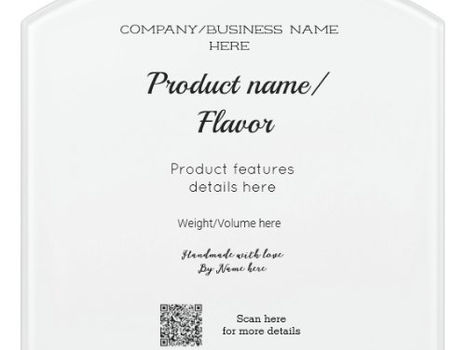 Review Product name label with its details company name t door sign
