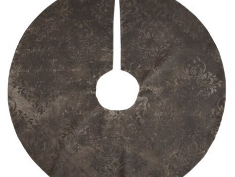 Top 10! Velvety Bronze Damask | Brown Baroque Grunge Brushed Polyester Tree Skirt