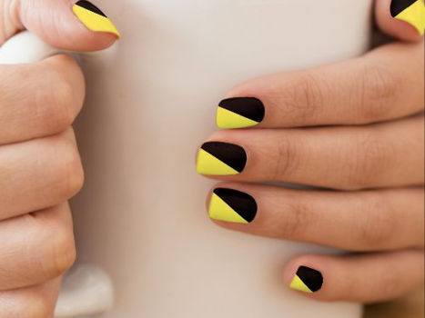Hot Deals! YELLOW TO BLACK MANICURE nails Minx Nail Art
