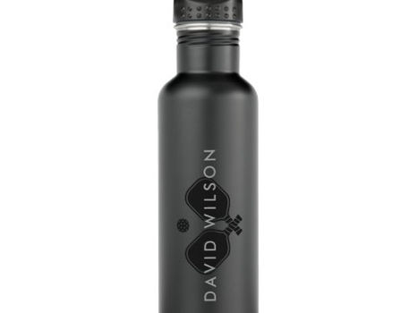 Top 10! Pickleball Personalized Name Simple Elegant Stainless Steel Water Bottle