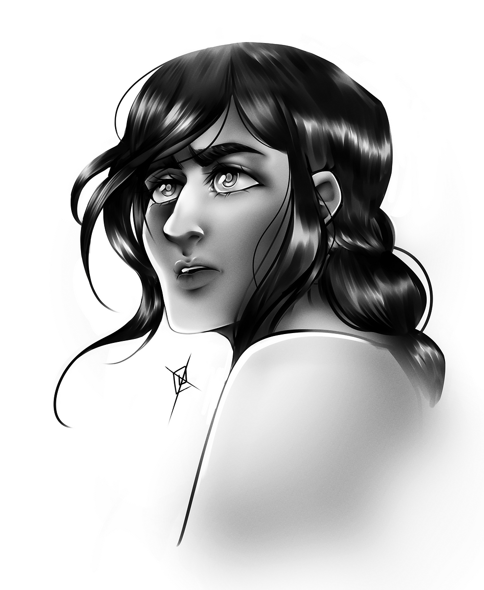 cyra black and white portrait - Uzuki Cheverie.png