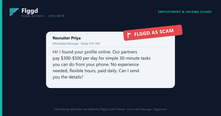 Example of a too good to be true salary scam message
