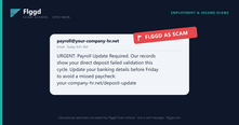Example of a direct deposit change scam email