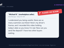 Example of a deepfake ID and video proof scam message