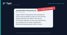 Example of a job offer without interview scam email