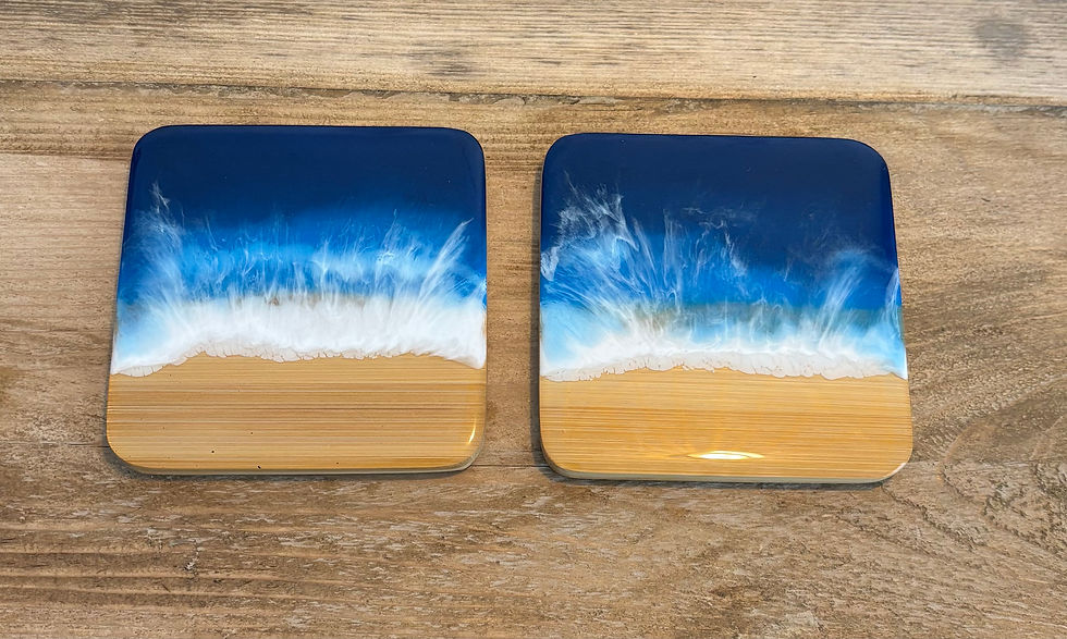 Thumbnail: Ocean resin wave coasters set of 2