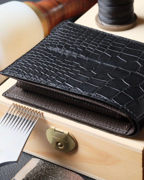 Handmade and hand-sewn wallet