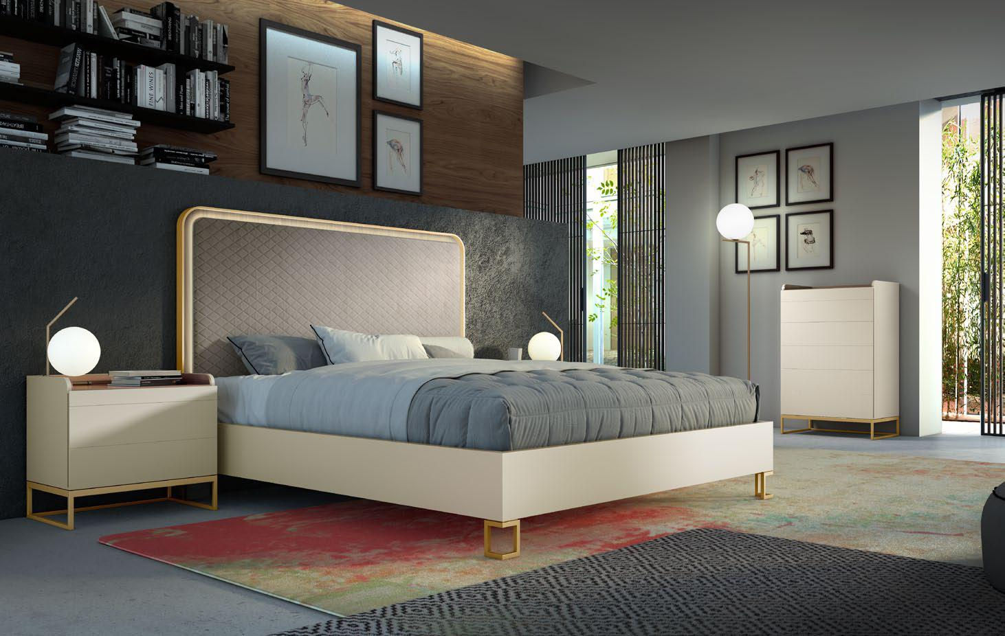 Dormitorio Galaxy cabecero tapizado de Monrabal Chirivella