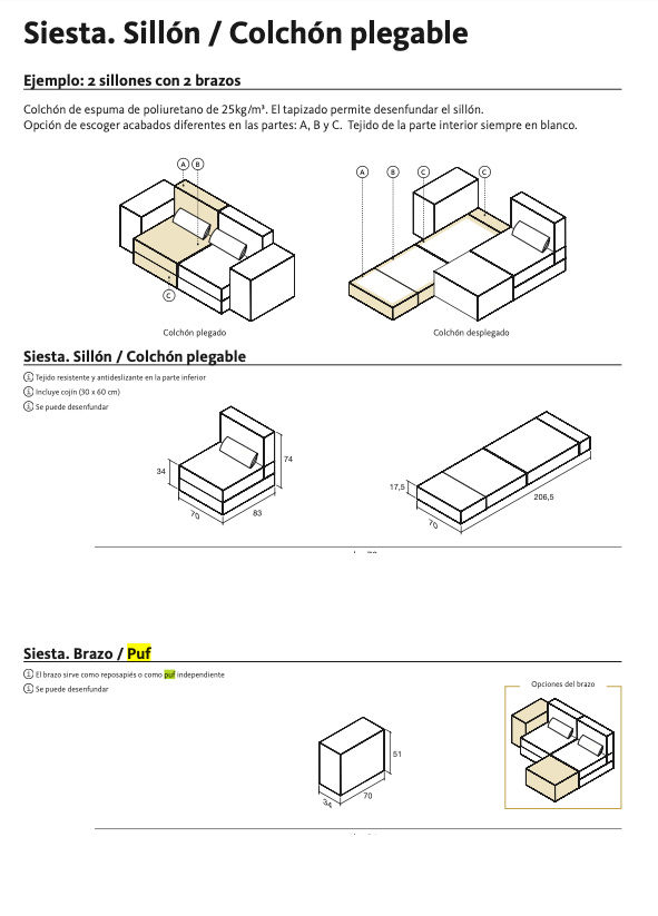 Miniatura: Sillón cama Siesta de Lagrama colchón plegable
