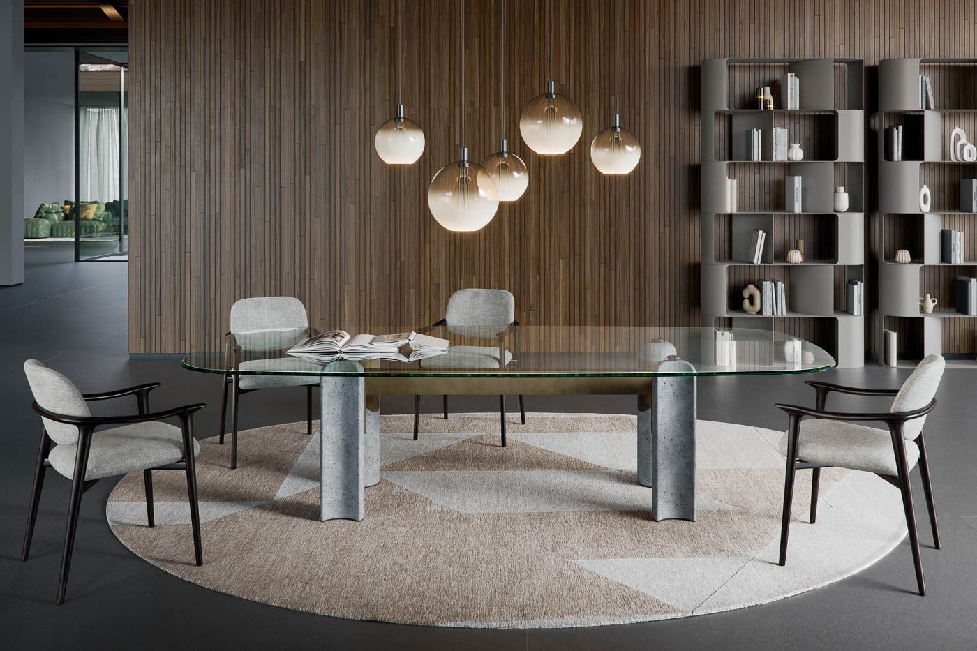 Mesa comedor Bilbao Glass de Cattelan Italia