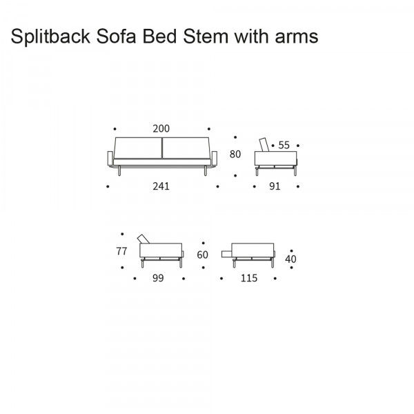 Miniatura: Sofá cama Splitback Stem brazos de Innovation Living