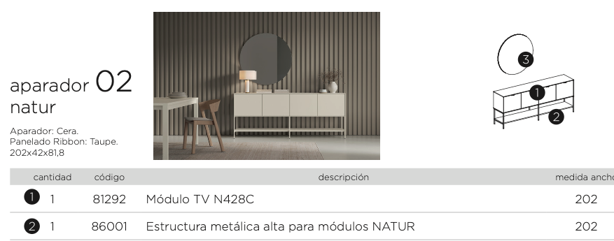 Miniatura: Aparador New Natur 02 de Tegar