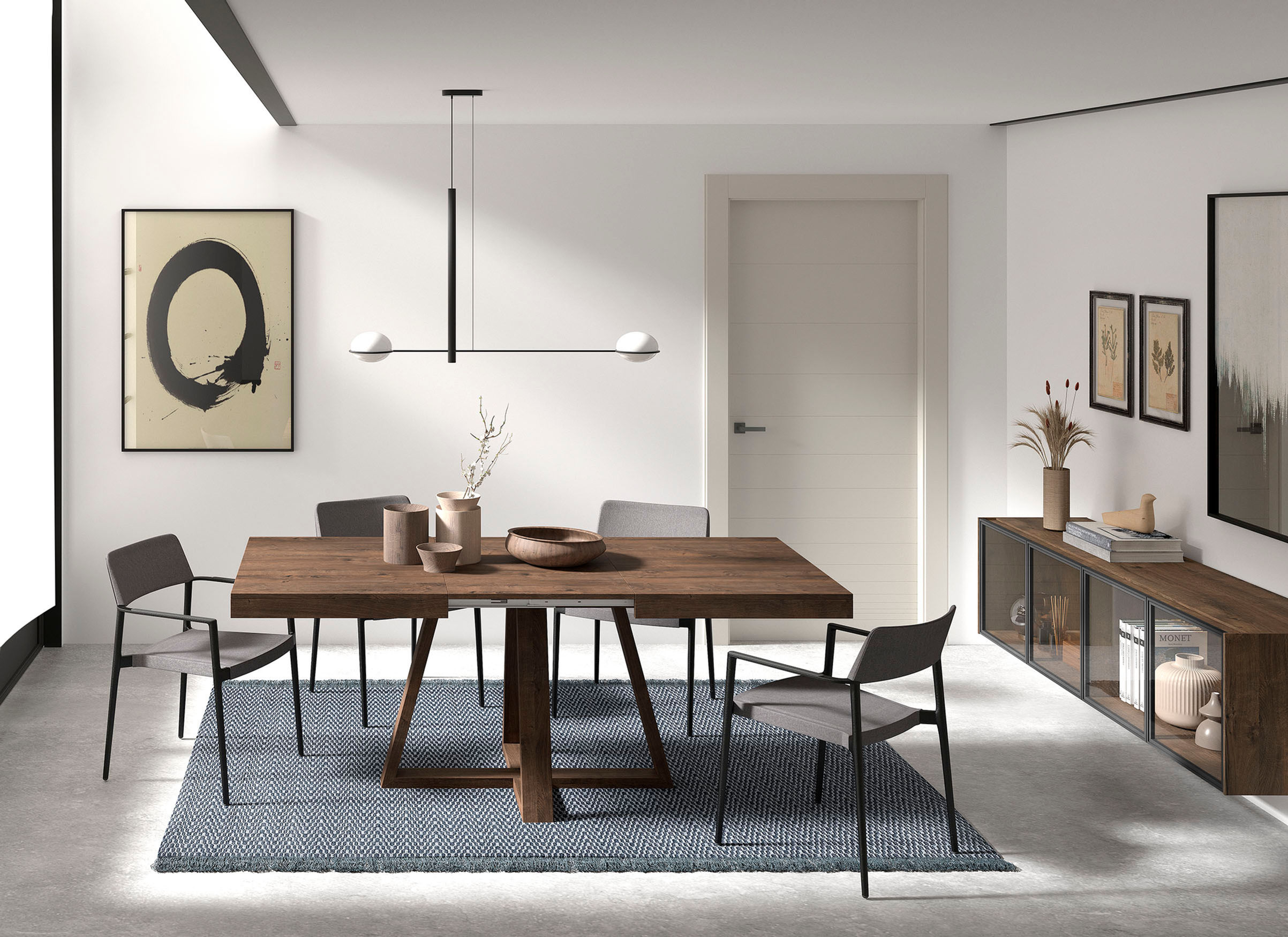 Mesa comedor extensible mod. Regal pata cruz