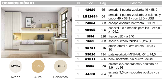 Miniatura: Dormitorio juvenil con cama canapé Delulu NEO 31 de Ros