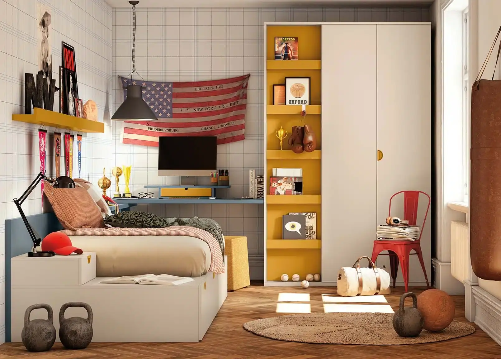 Dormitorio juvenil con cama cajones Delulu 23 de Ros