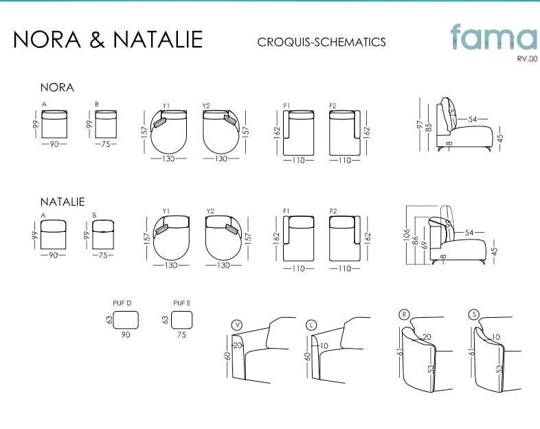 Miniatura: Chaise longue Natalie redonda de Fama