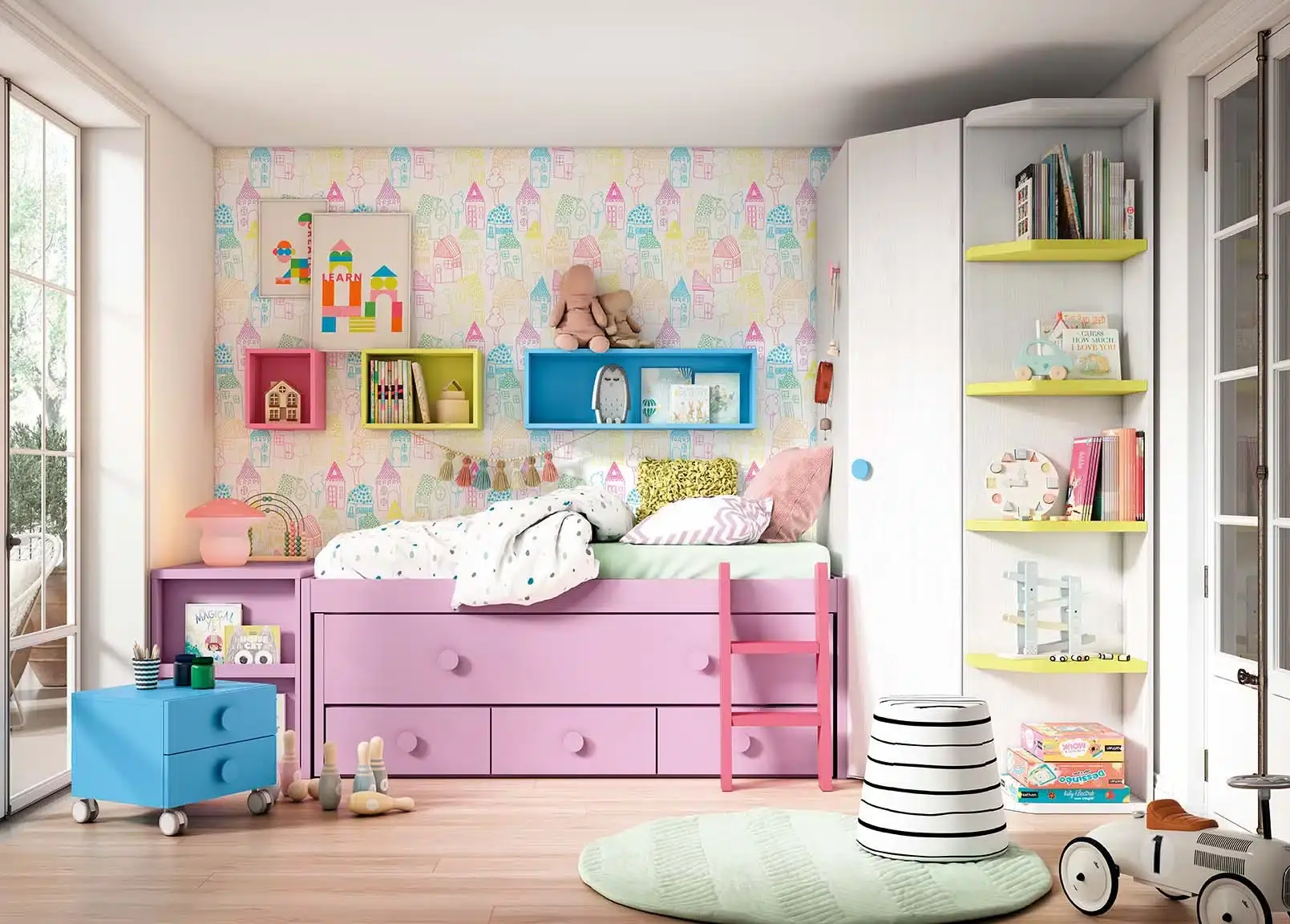 Dormitorio juvenil con cama compacta Delulu 20 de Ros