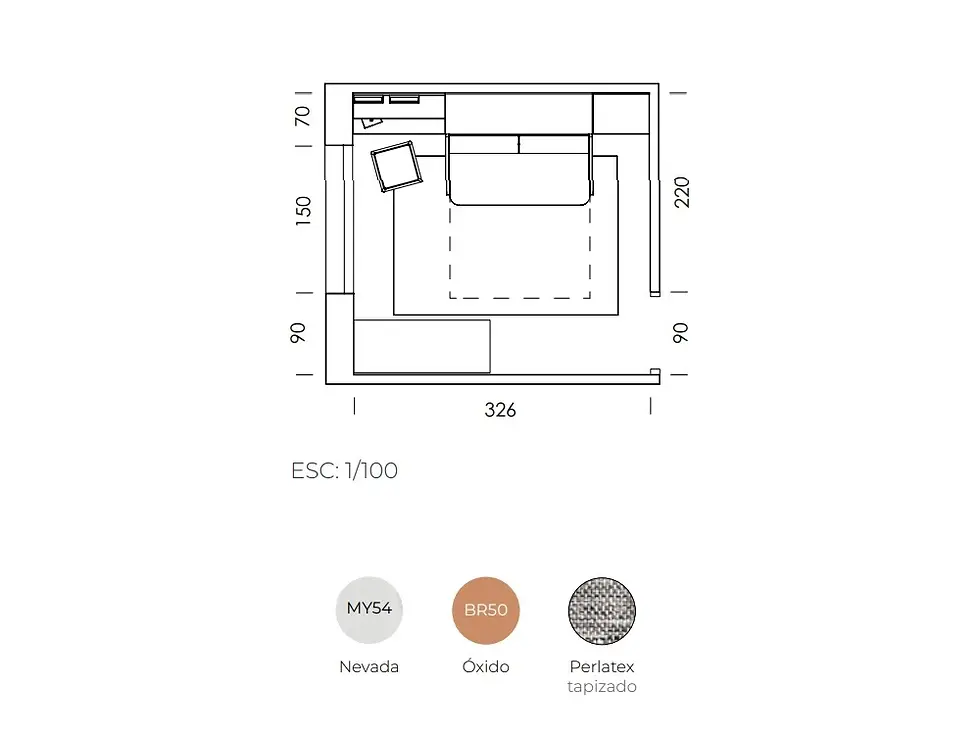 Miniatura: Cama abatible con sofá New Mood 61 de Ros