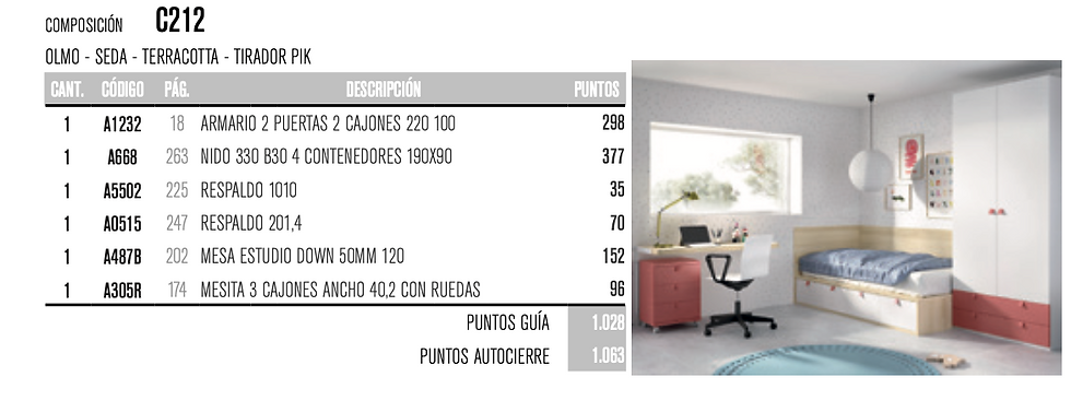 Miniatura: Dormitorio juvenil con cama nido MJ C212