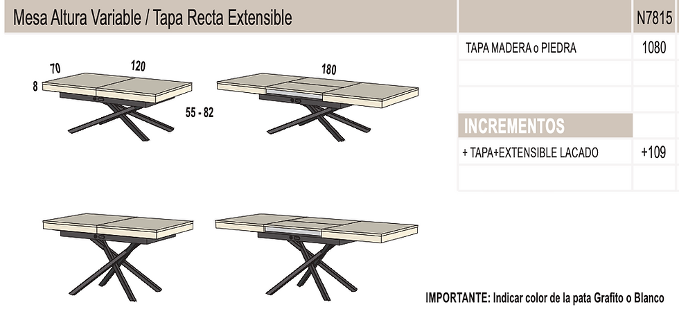 Miniatura: Mesa convertible centro comedor Boll extensible de Kazzano