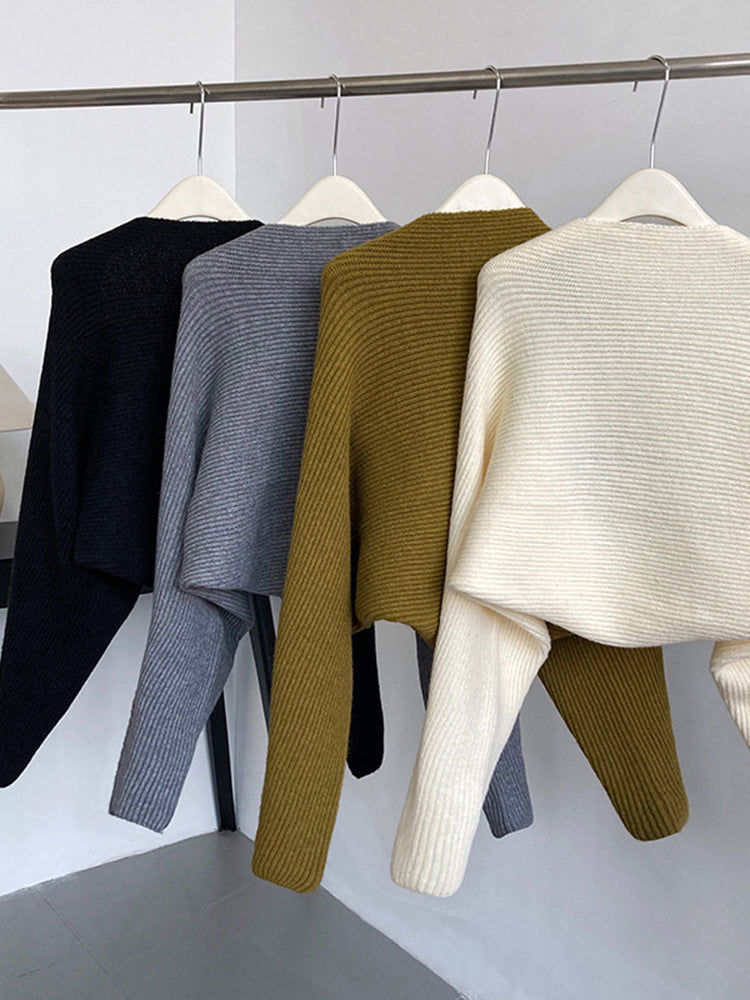 Thumbnail: Touka Knitted Shrug Scarf - Black