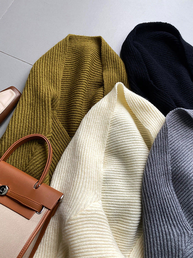 Thumbnail: Touka Knitted Shrug Scarf - Black