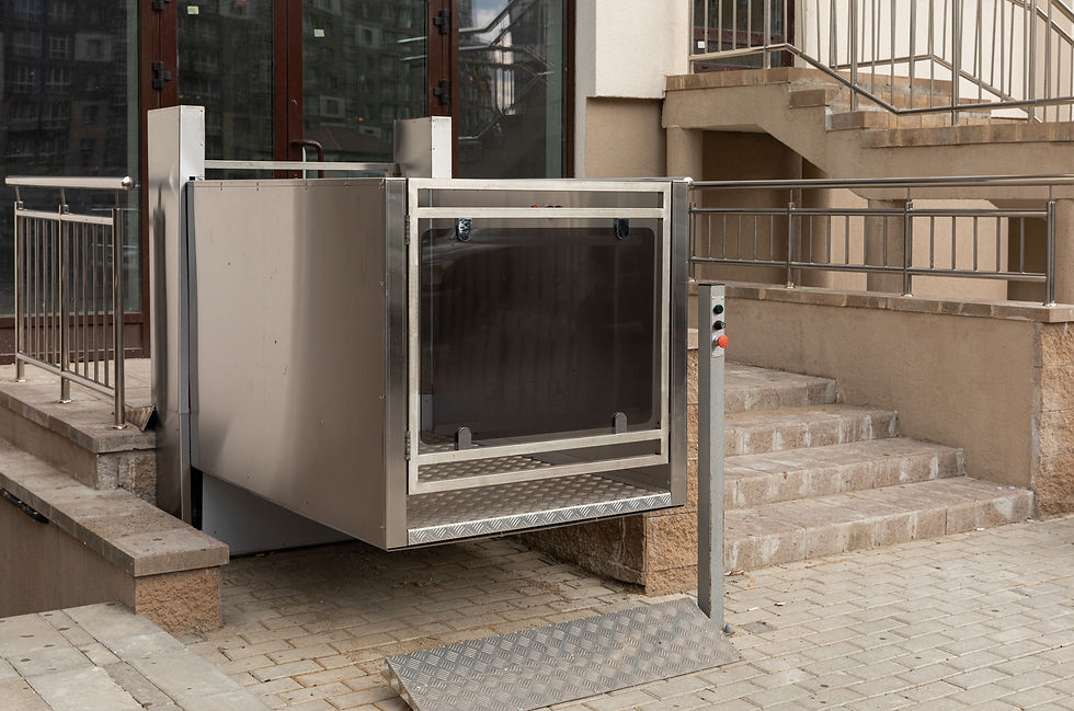 Platform lift in a public space