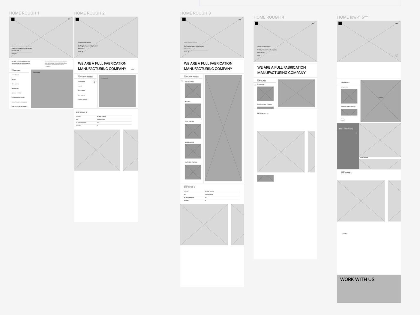 Low-fidelity mockups