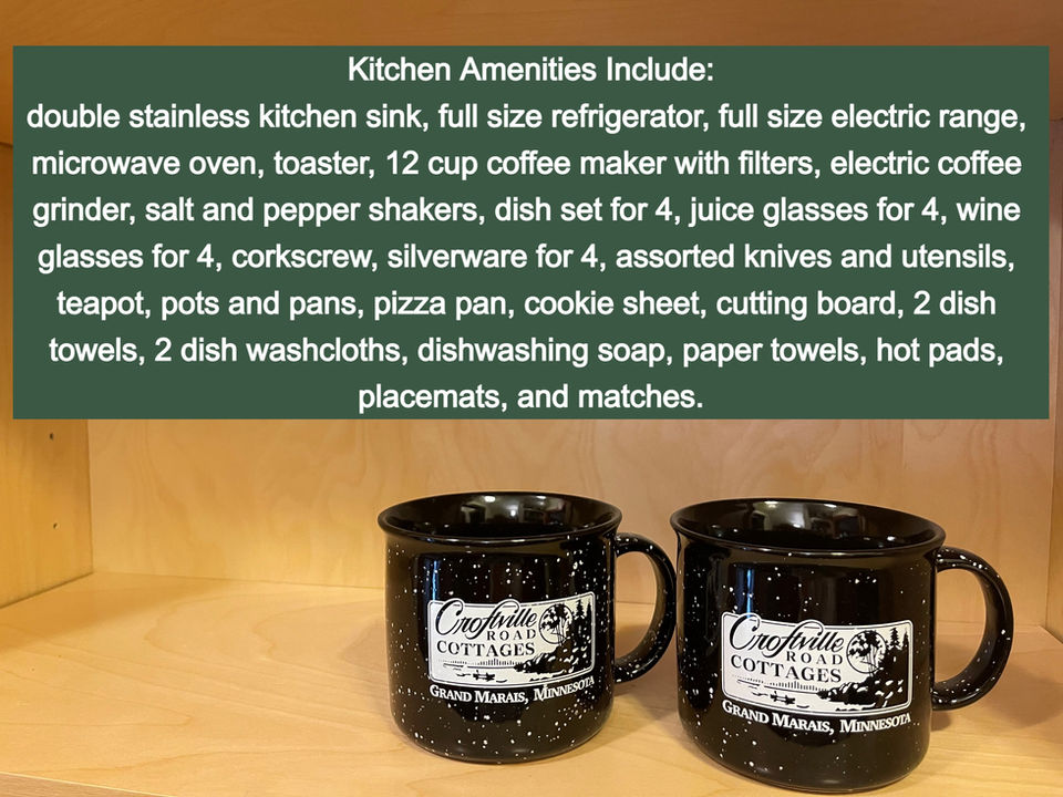 Croftville Road Cottages. You never know quite what you will find in rental kitchens when you book a stay. We let you know clearly what you can expect.