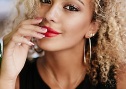 Young Woman with Curly Hair