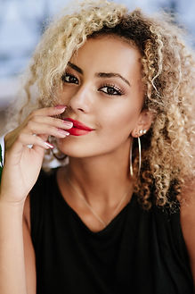 Young Woman with Curly Hair