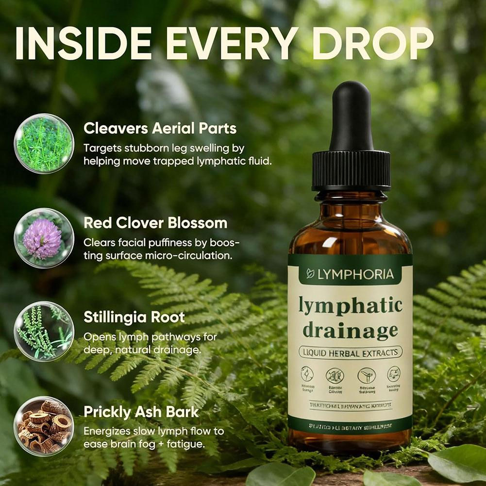 60ml Lymphatic Drainage Drops Natural Herbal Formula Toxin Elimination Swelling