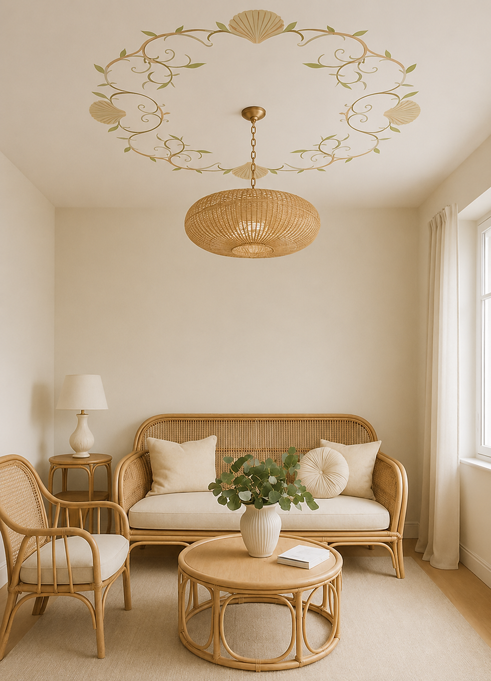 Thumbnail: CIEL DE COQUILLAGES - Papier peint plafond - Style bord de mer